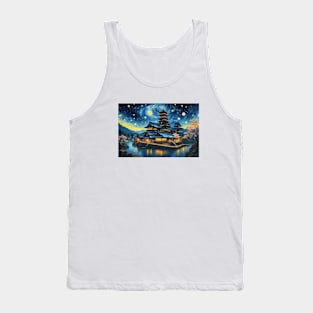 Vintage Japanese Retro Castle Art Tank Top